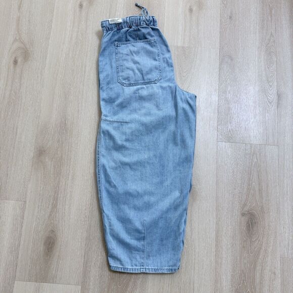 WE THE FREE Silverton Puddle Pull On Barrel Jeans Blue Relaxed Fit Denim L NWT - Picture 13 of 16